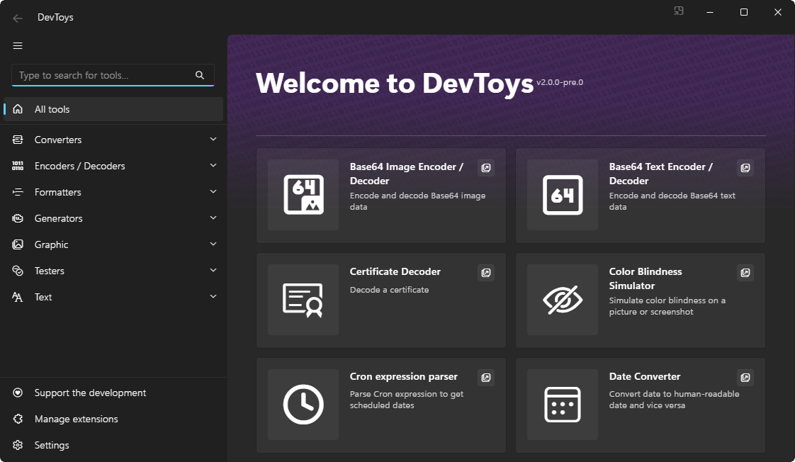 DevToys 软件展示图